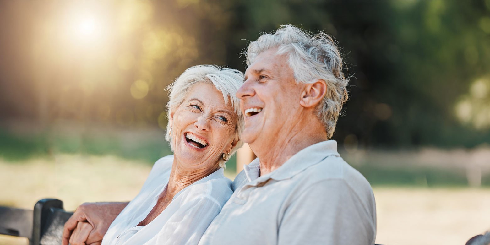 Senior couple laughing